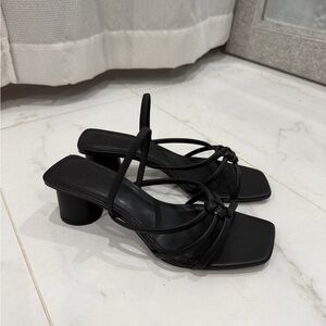 H&M Black Strappy Heeled Sandals